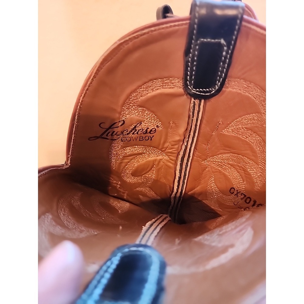 Lucchese Brown and Black Cowboy Boots - Picture 7 of 10